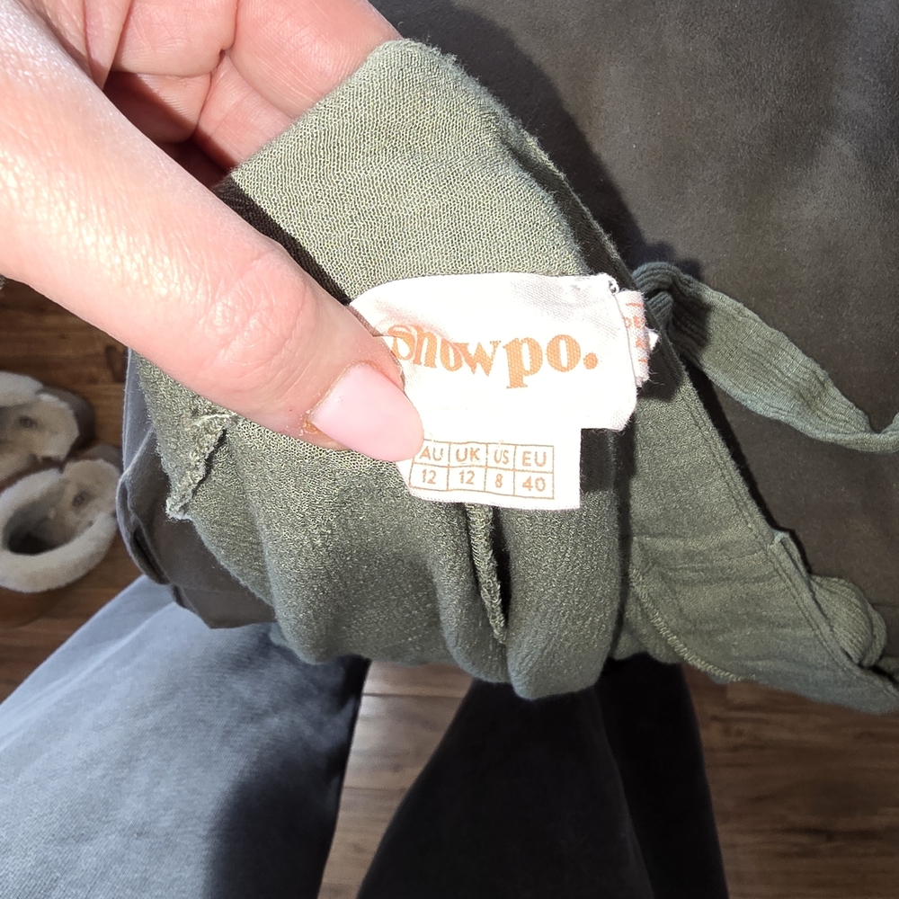 Olive Green Wrap Skirt - Picture 7 of 7